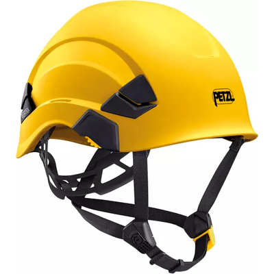 PETZL CASQUE VERTEX JAUNE, TRES CONFORTABLE, COIFFE TEXTILE, POUR SOL ET HAUTEUR